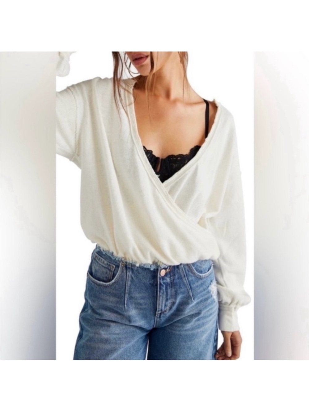 Free people we the free light sweater off white